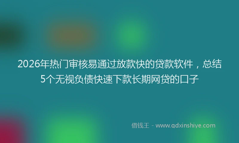 2026年热门审核易通过放款快的贷款软件，总结5个无视负债快速下款长期网贷的口子