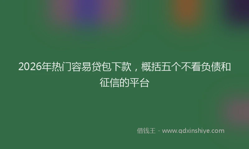 2026年热门容易贷包下款，概括五个不看负债和征信的平台