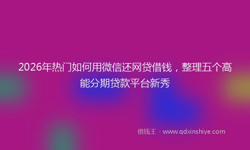 2026年热门如何用微信还网贷借钱，整理五个高能分期贷款平台新秀