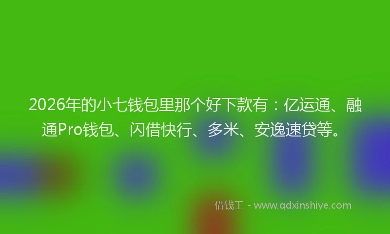 2026年的小七钱包里那个好下款有:亿运通、融通Pro钱包、闪借快行、多米、安逸速贷等。