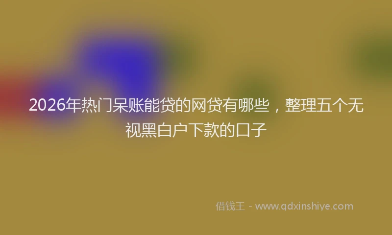2026年热门呆账能贷的网贷有哪些，整理五个无视黑白户下款的口子