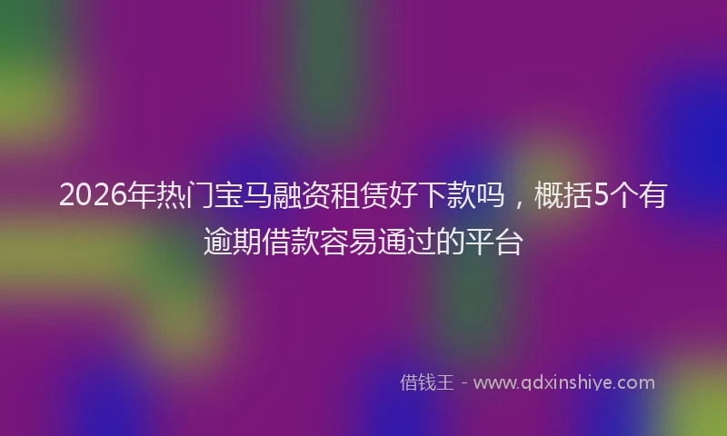2026年热门宝马融资租赁好下款吗，概括5个有逾期借款容易通过的平台