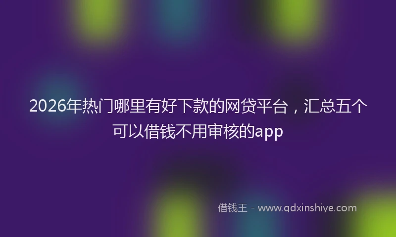 2026年热门哪里有好下款的网贷平台，汇总五个可以借钱不用审核的app