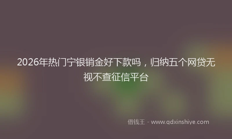 2026年热门宁银销金好下款吗，归纳五个网贷无视不查征信平台