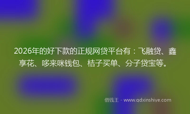 2026年的好下款的正规网贷平台有：飞融贷、鑫享花、哆来咪钱包、桔子买单、分子贷宝等。