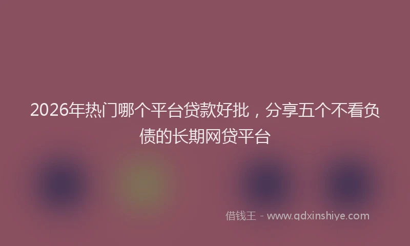 2026年热门哪个平台贷款好批，分享五个不看负债的长期网贷平台