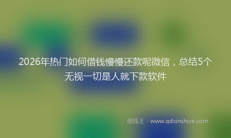 2026年热门如何借钱慢慢还款呢微信，总结5个无视一切是人就下款软件