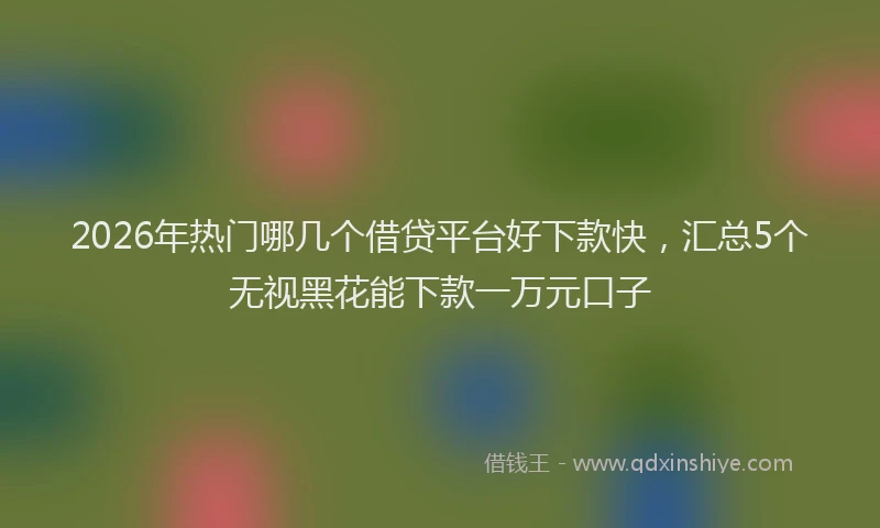 2026年热门哪几个借贷平台好下款快，汇总5个无视黑花能下款一万元口子