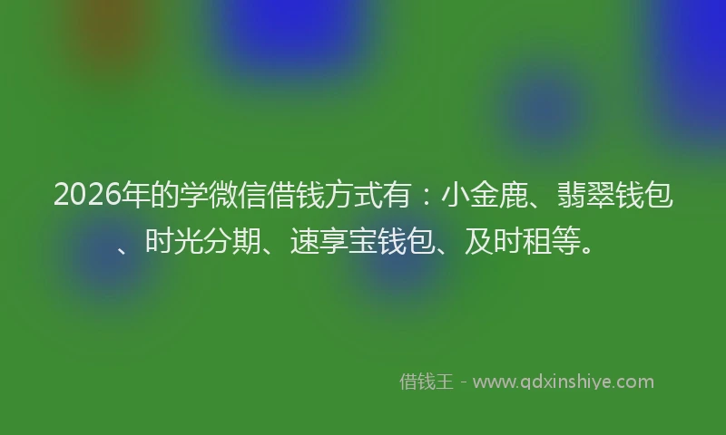2026年的学微信借钱方式有：小金鹿、翡翠钱包、时光分期、速享宝钱包、及时租等。