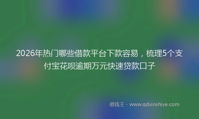 2026年热门哪些借款平台下款容易，梳理5个支付宝花呗逾期万元快速贷款口子