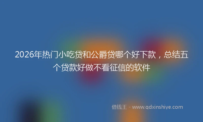 2026年热门小吃贷和公爵贷哪个好下款，总结五个贷款好做不看征信的软件