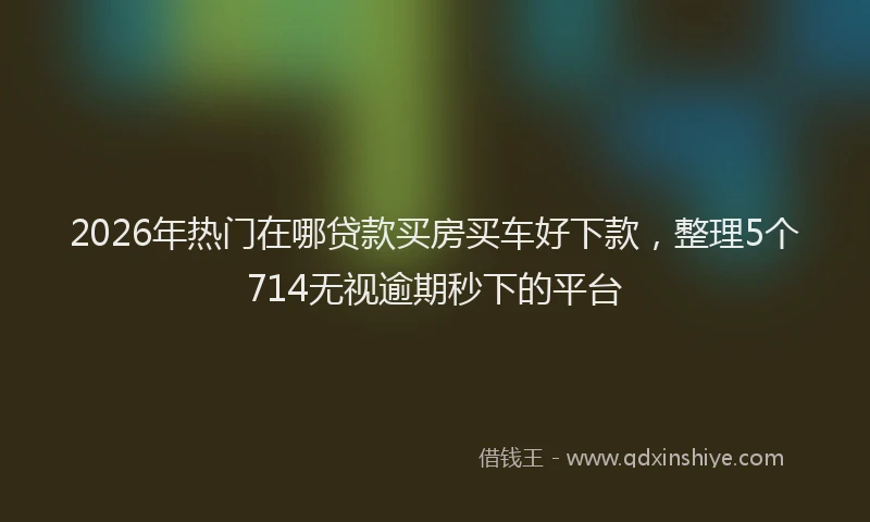 2026年热门在哪贷款买房买车好下款，整理5个714无视逾期秒下的平台