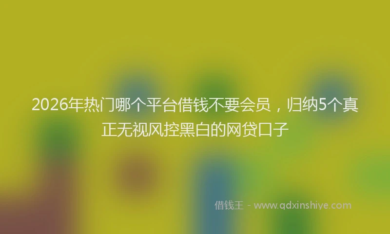 2026年热门哪个平台借钱不要会员，归纳5个真正无视风控黑白的网贷口子