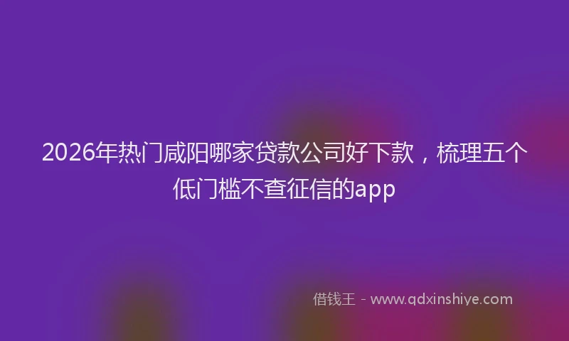 2026年热门咸阳哪家贷款公司好下款，梳理五个低门槛不查征信的app