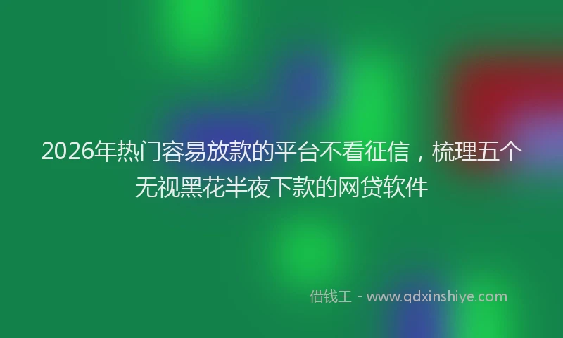 2026年热门容易放款的平台不看征信,梳理五个无视黑花半夜下款的网贷软件