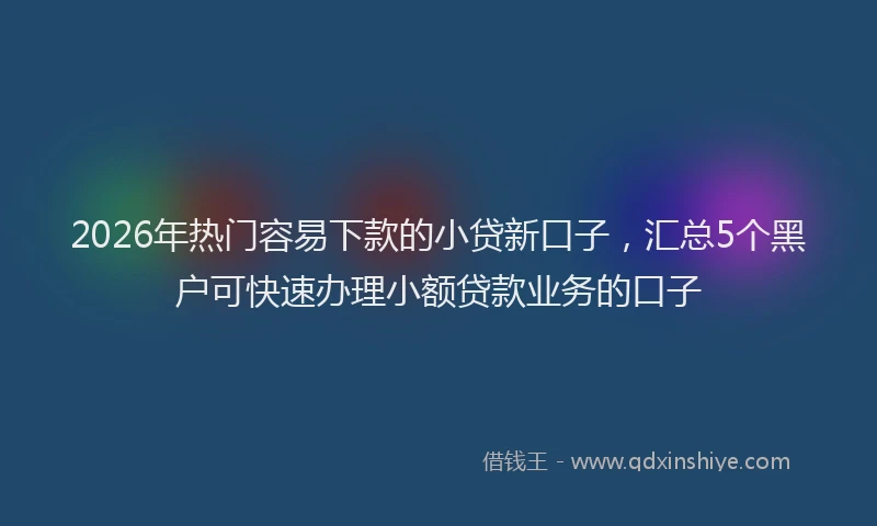 2026年热门容易下款的小贷新口子，汇总5个黑户可快速办理小额贷款业务的口子