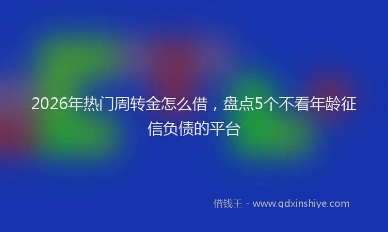 2026年热门周转金怎么借，盘点5个不看年龄征信负债的平台