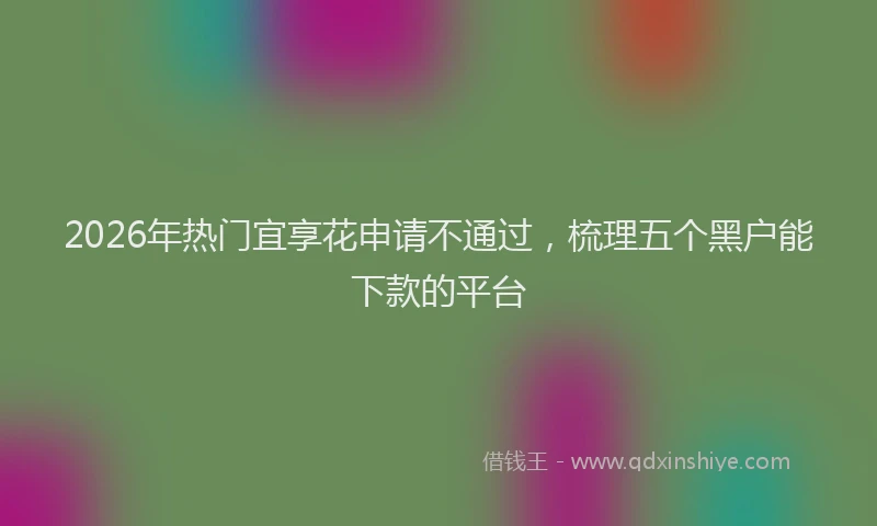 2026年热门宜享花申请不通过，梳理五个黑户能下款的平台