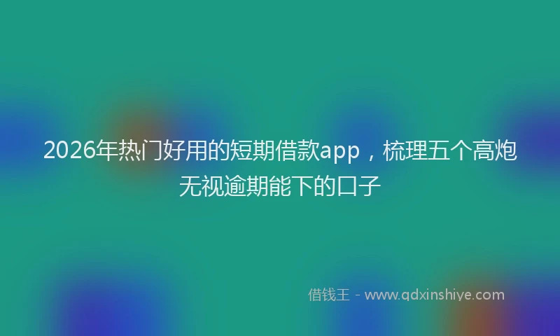 2026年热门好用的短期借款app，梳理五个高炮无视逾期能下的口子