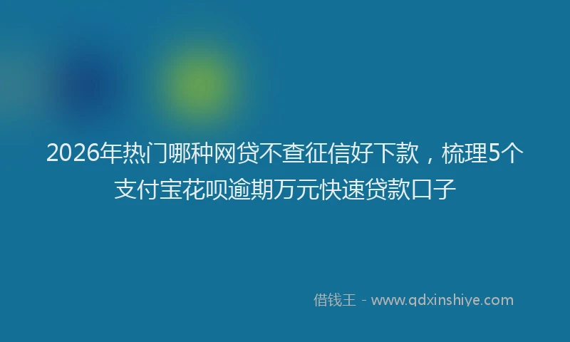 2026年热门哪种网贷不查征信好下款，梳理5个支付宝花呗逾期万元快速贷款口子