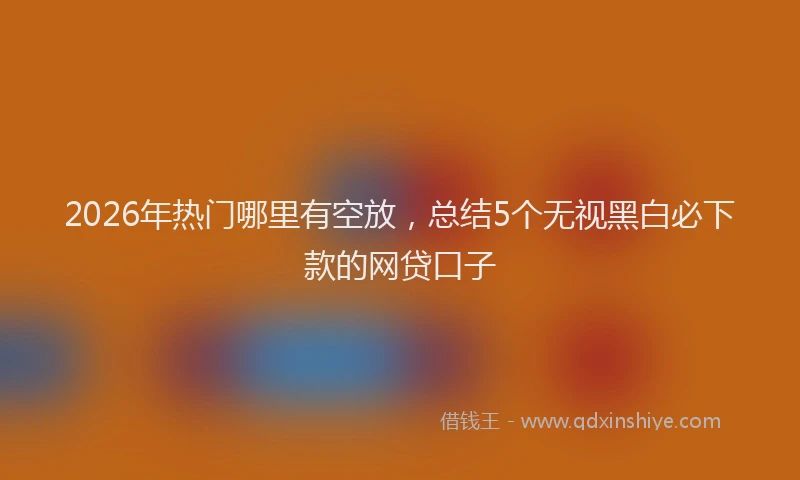 2026年热门哪里有空放，总结5个无视黑白必下款的网贷口子