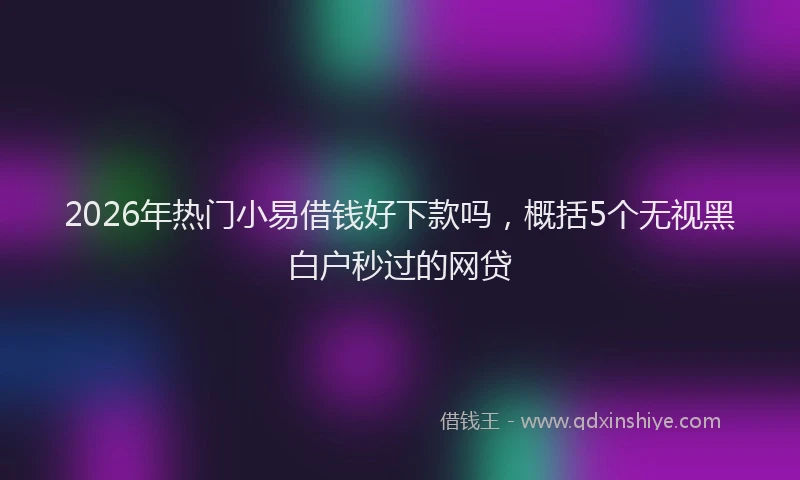 2026年热门小易借钱好下款吗，概括5个无视黑白户秒过的网贷