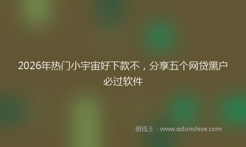 2026年热门小宇宙好下款不，分享五个网贷黑户必过软件