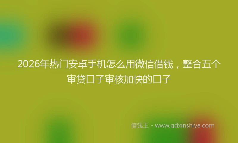 2026年热门安卓手机怎么用微信借钱，整合五个审贷口子审核加快的口子