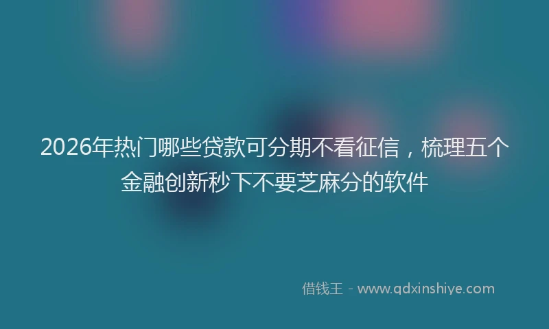 2026年热门哪些贷款可分期不看征信，梳理五个金融创新秒下不要芝麻分的软件