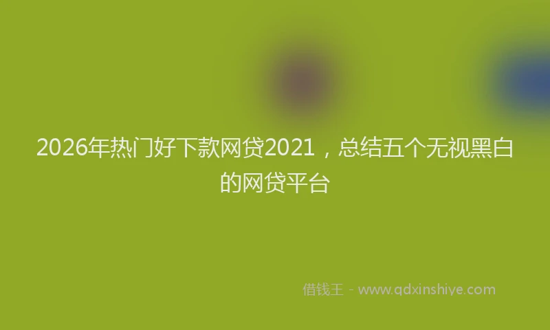 2026年热门好下款网贷2021，总结五个无视黑白的网贷平台