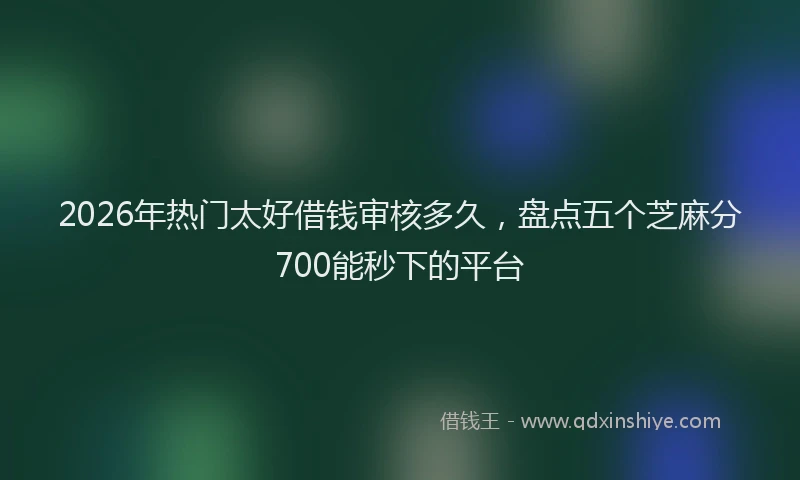 2026年热门太好借钱审核多久，盘点五个芝麻分700能秒下的平台