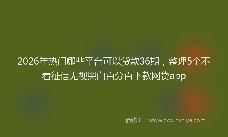 2026年热门哪些平台可以贷款36期，整理5个不看征信无视黑白百分百下款网贷app