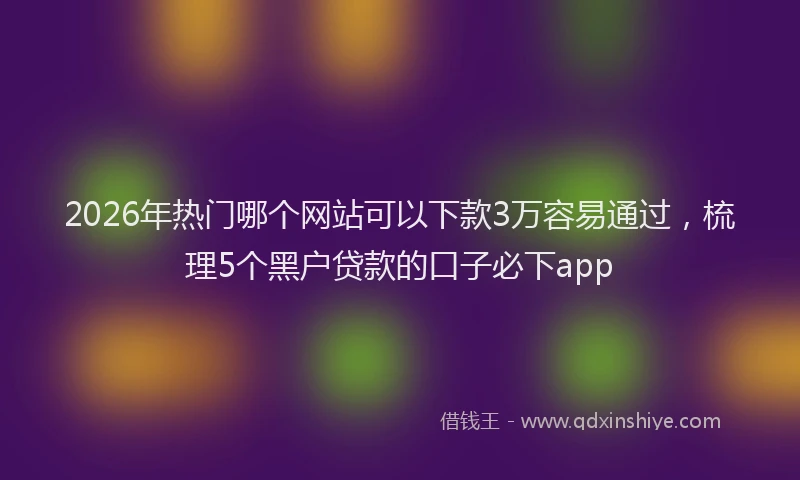 2026年热门哪个网站可以下款3万容易通过，梳理5个黑户贷款的口子必下app