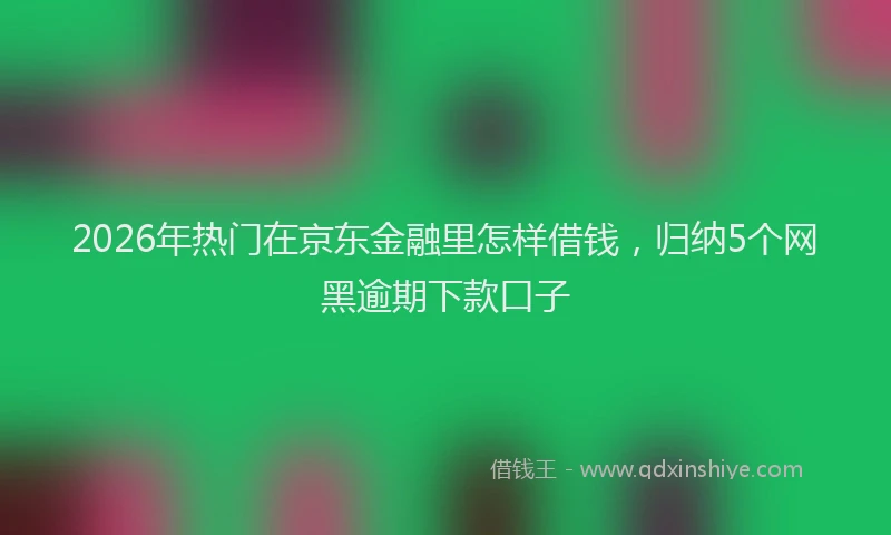 2026年热门在京东金融里怎样借钱，归纳5个网黑逾期下款口子