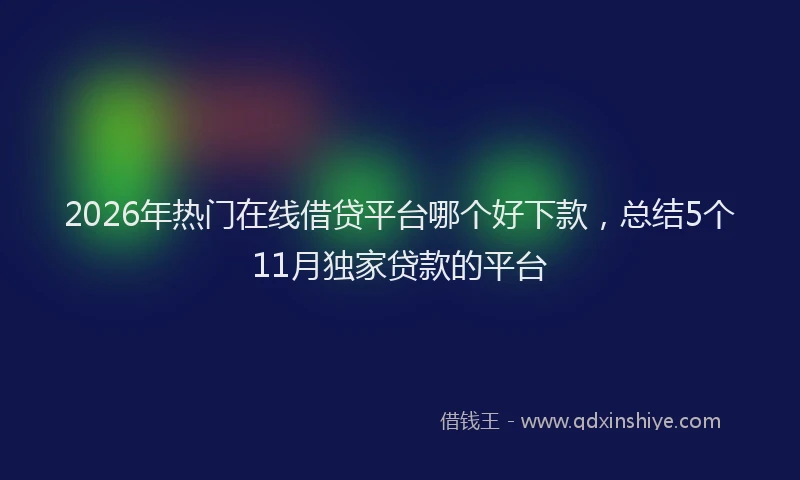 2026年热门在线借贷平台哪个好下款，总结5个11月独家贷款的平台
