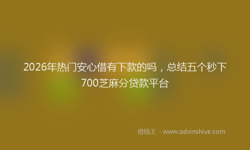2026年热门安心借有下款的吗，总结五个秒下700芝麻分贷款平台