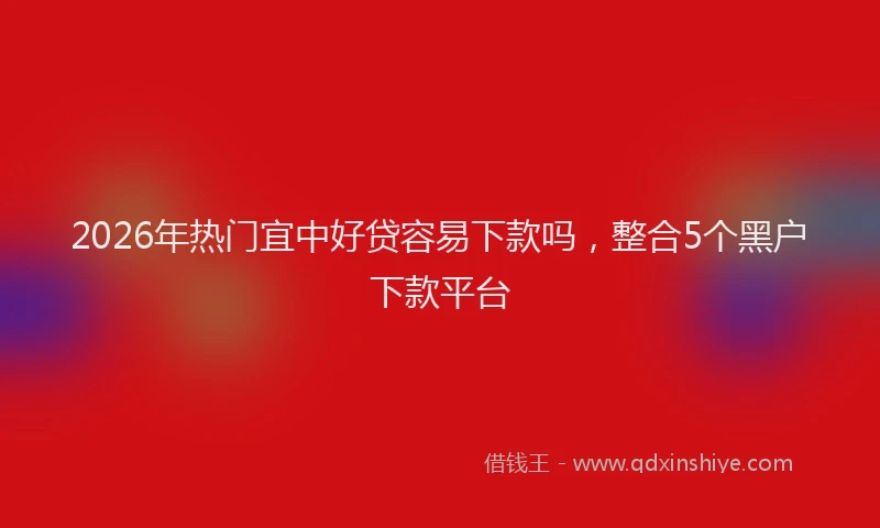 2026年热门宜中好贷容易下款吗，整合5个黑户下款平台