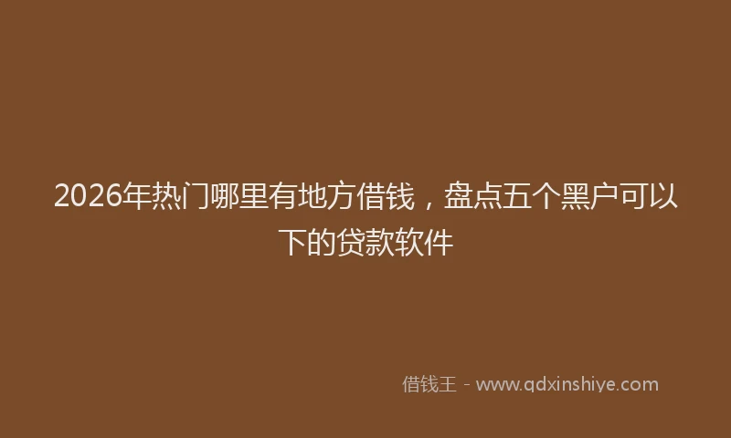 2026年热门哪里有地方借钱，盘点五个黑户可以下的贷款软件