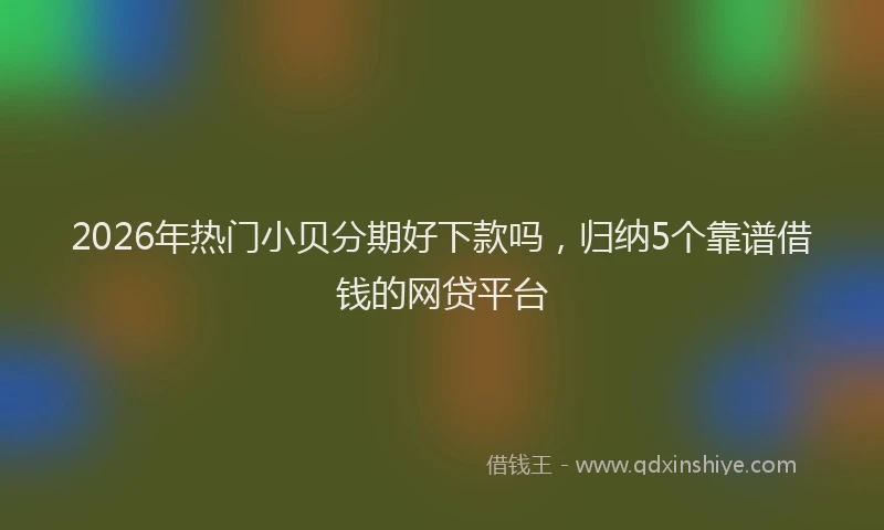 2026年热门小贝分期好下款吗，归纳5个靠谱借钱的网贷平台