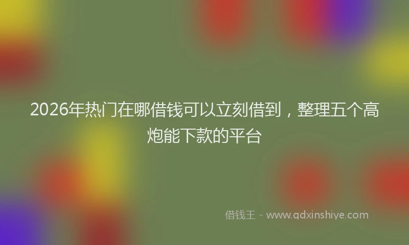 2026年热门在哪借钱可以立刻借到，整理五个高炮能下款的平台