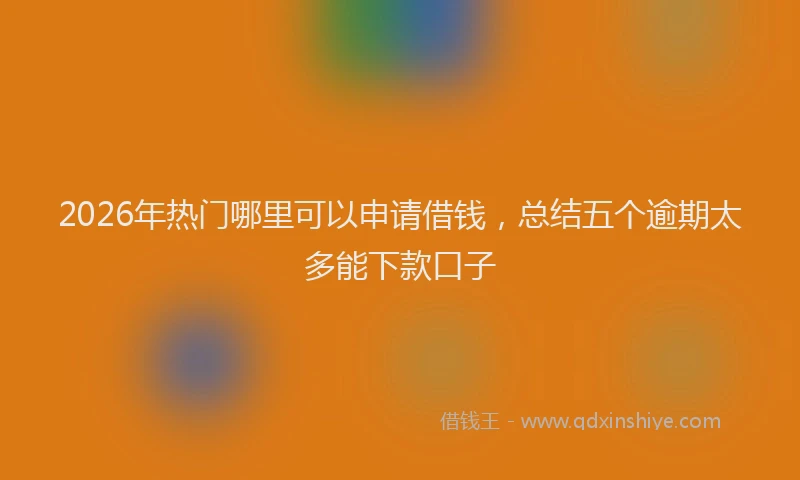 2026年热门哪里可以申请借钱，总结五个逾期太多能下款口子