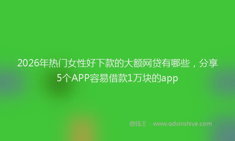 2026年热门女性好下款的大额网贷有哪些，分享5个APP容易借款1万块的app