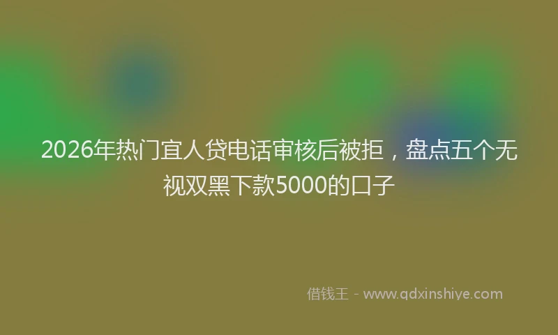 2026年热门宜人贷电话审核后被拒，盘点五个无视双黑下款5000的口子