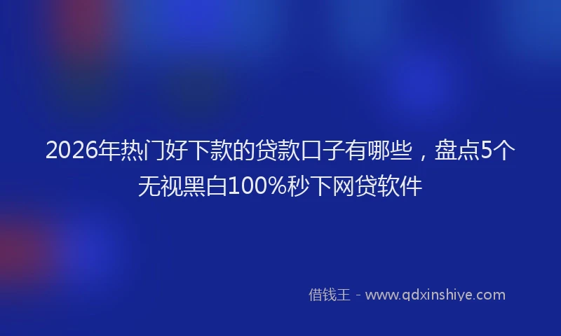 2026年热门好下款的贷款口子有哪些，盘点5个无视黑白100%秒下网贷软件