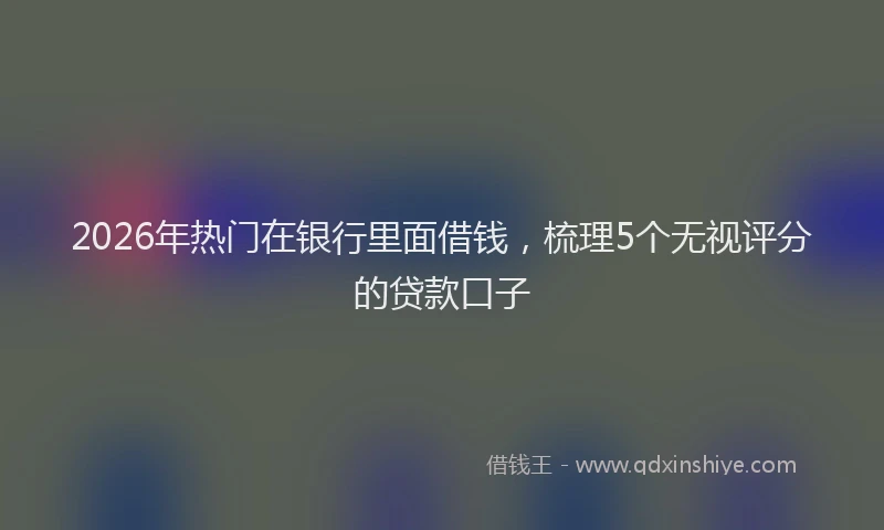 2026年热门在银行里面借钱，梳理5个无视评分的贷款口子