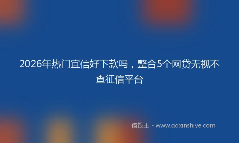 2026年热门宜信好下款吗，整合5个网贷无视不查征信平台