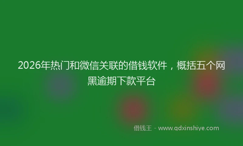 2026年热门和微信关联的借钱软件，概括五个网黑逾期下款平台