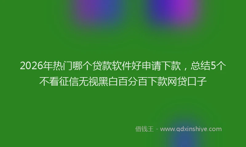 2026年热门哪个贷款软件好申请下款，总结5个不看征信无视黑白百分百下款网贷口子
