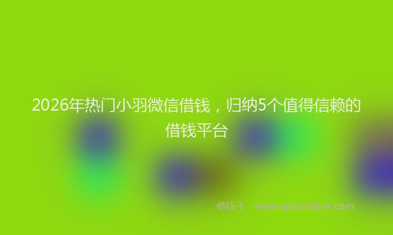 2026年热门小羽微信借钱,归纳5个值得信赖的借钱平台
