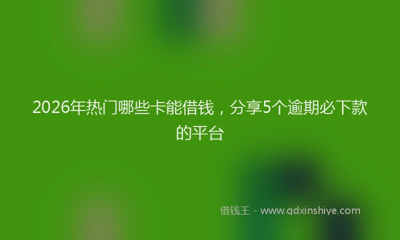 2026年热门哪些卡能借钱，分享5个逾期必下款的平台